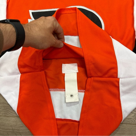 Adidas Philadelphia Flyers NHL Orange Home Jersey W/ Fight Strap Carter Hart #79 - Picture 10 of 12